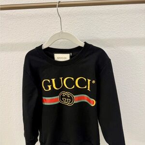 Kids Black Sweatshirt with Iconic Logo